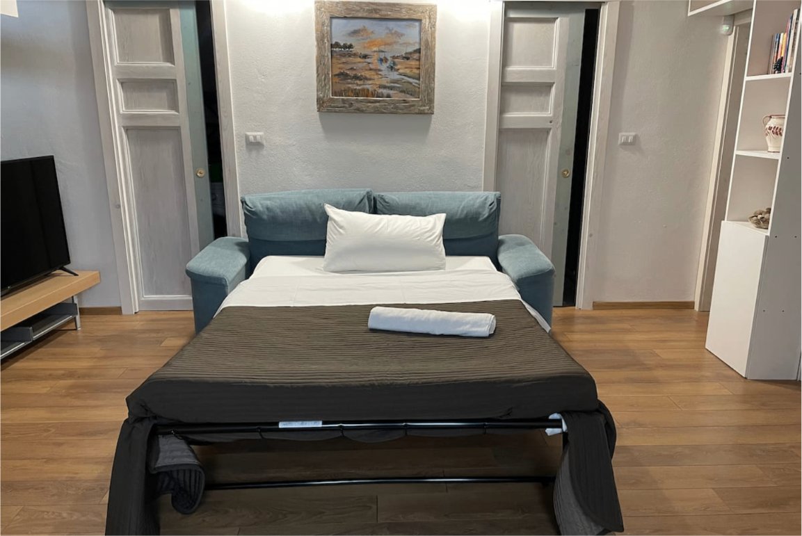 Divano letto in salotto